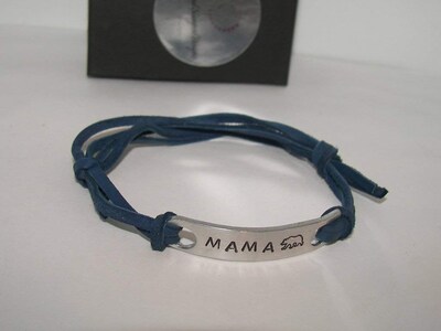 Unisex mama or daddy bear adjustable bracelet , pick your wording bracelet , gift for mom or dad, personalized bracelet, gift for him or her - image4
